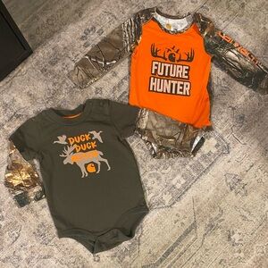 Orange and Green Camouflage Baby Onesies